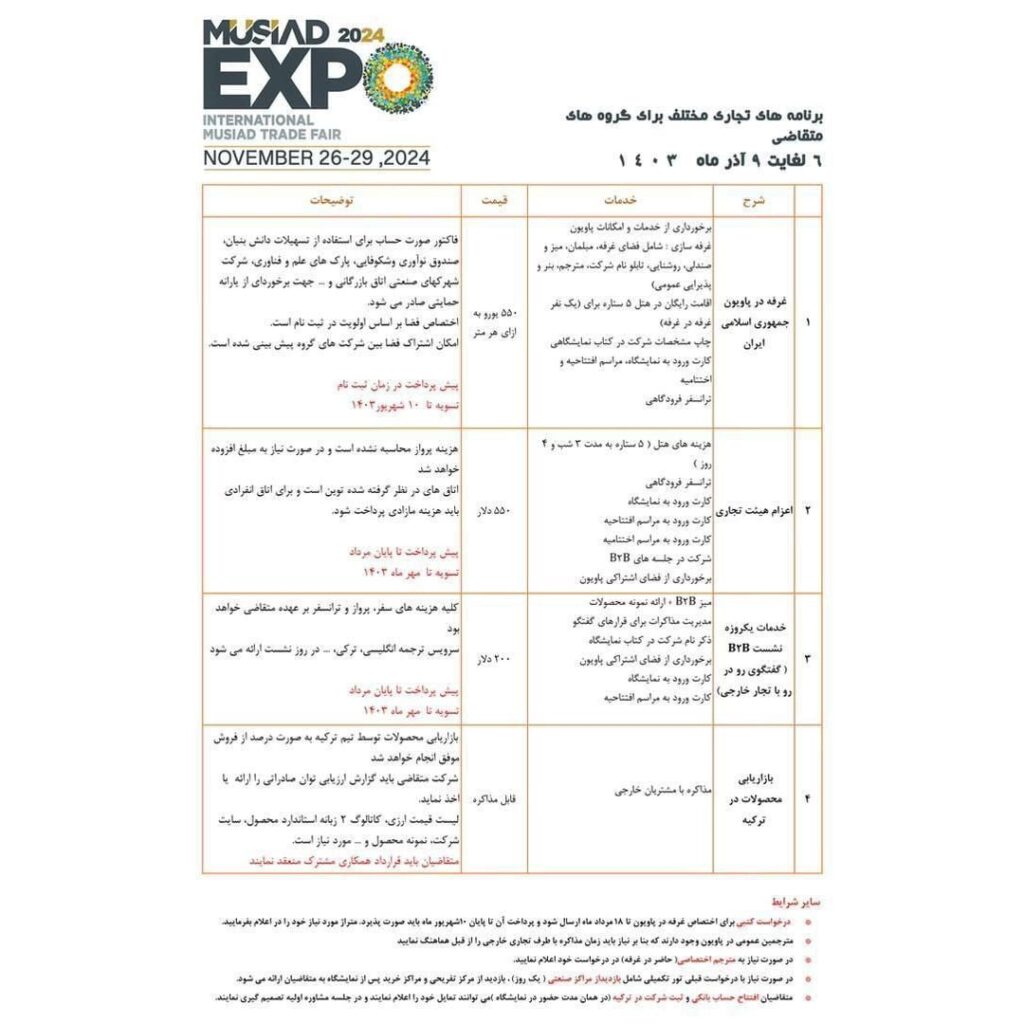 بیستمین نمایشگاه بین‌المللی موسیاد ترکیه